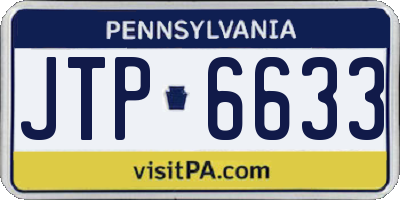 PA license plate JTP6633