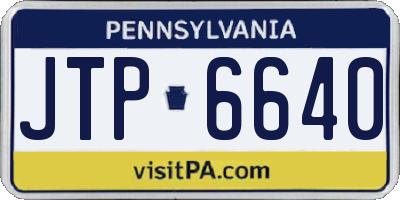 PA license plate JTP6640