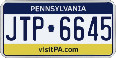 PA license plate JTP6645