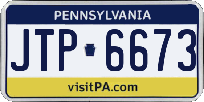 PA license plate JTP6673