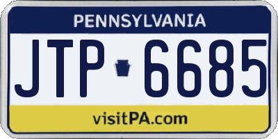 PA license plate JTP6685