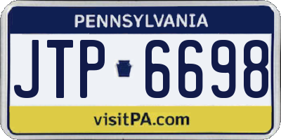 PA license plate JTP6698