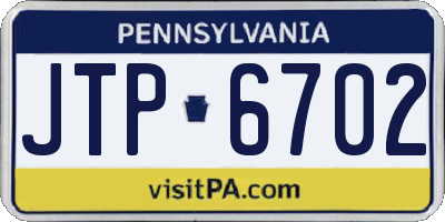 PA license plate JTP6702