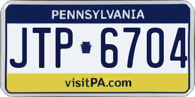 PA license plate JTP6704