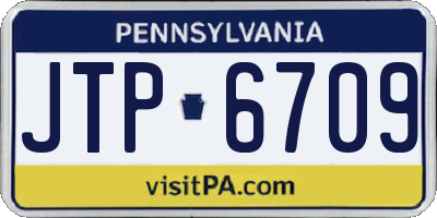 PA license plate JTP6709