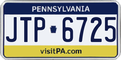 PA license plate JTP6725