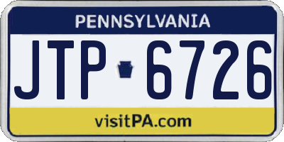 PA license plate JTP6726