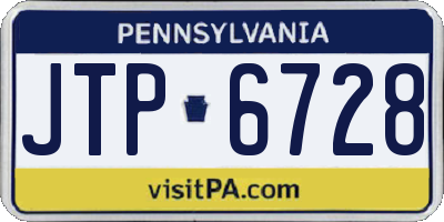 PA license plate JTP6728