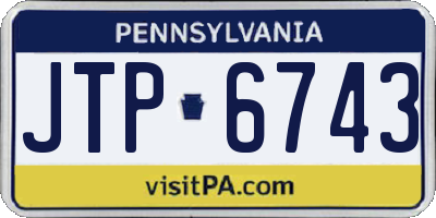 PA license plate JTP6743