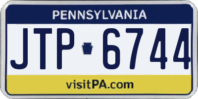 PA license plate JTP6744