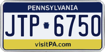 PA license plate JTP6750