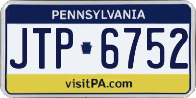 PA license plate JTP6752