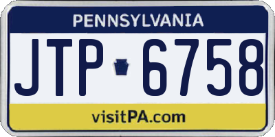 PA license plate JTP6758