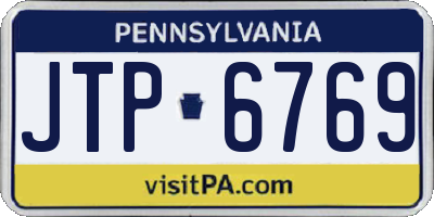 PA license plate JTP6769