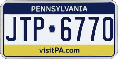 PA license plate JTP6770