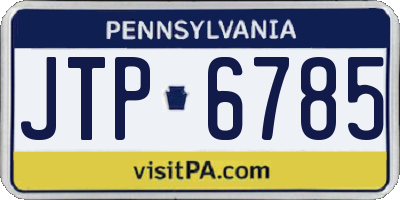 PA license plate JTP6785