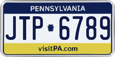 PA license plate JTP6789