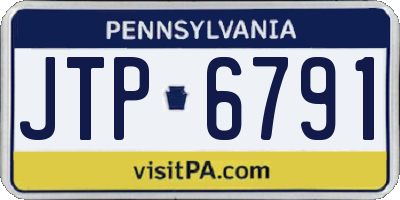 PA license plate JTP6791