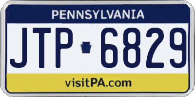 PA license plate JTP6829