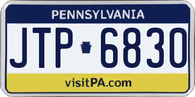 PA license plate JTP6830