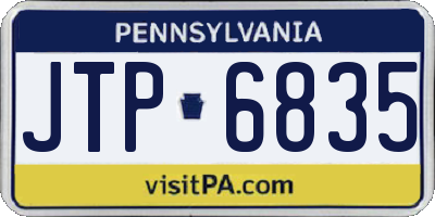 PA license plate JTP6835