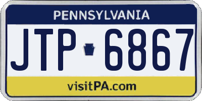 PA license plate JTP6867