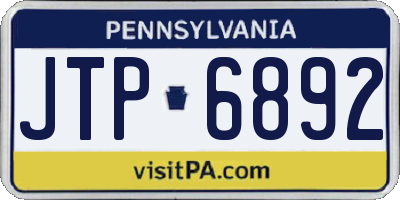 PA license plate JTP6892
