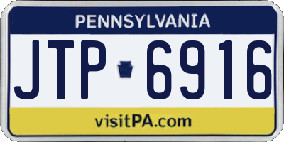 PA license plate JTP6916