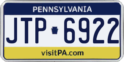 PA license plate JTP6922