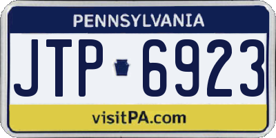 PA license plate JTP6923