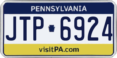 PA license plate JTP6924