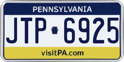 PA license plate JTP6925