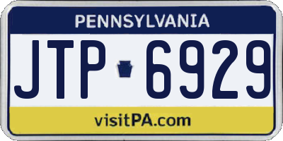 PA license plate JTP6929
