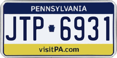 PA license plate JTP6931