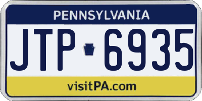 PA license plate JTP6935