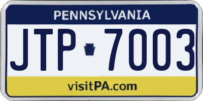 PA license plate JTP7003