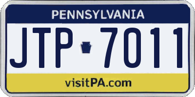 PA license plate JTP7011