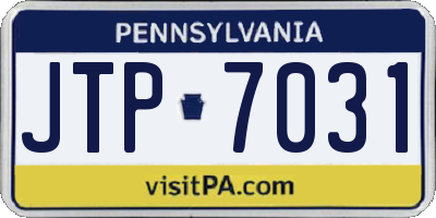 PA license plate JTP7031