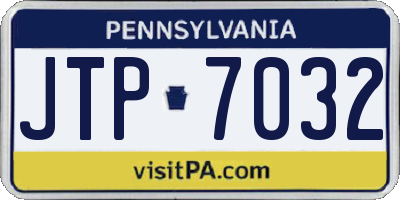 PA license plate JTP7032