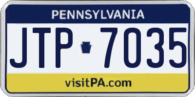 PA license plate JTP7035