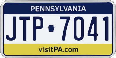 PA license plate JTP7041