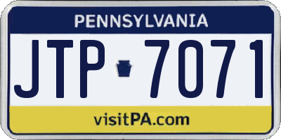 PA license plate JTP7071