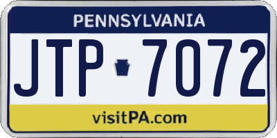 PA license plate JTP7072