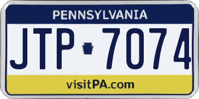 PA license plate JTP7074