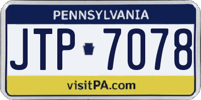 PA license plate JTP7078