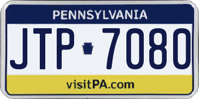 PA license plate JTP7080