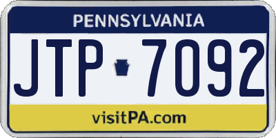 PA license plate JTP7092