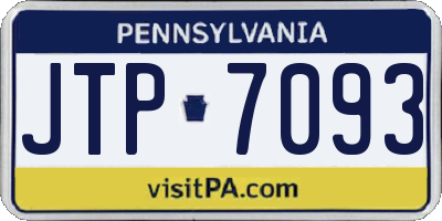 PA license plate JTP7093