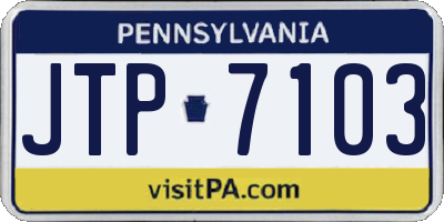 PA license plate JTP7103