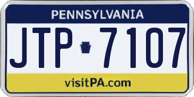 PA license plate JTP7107
